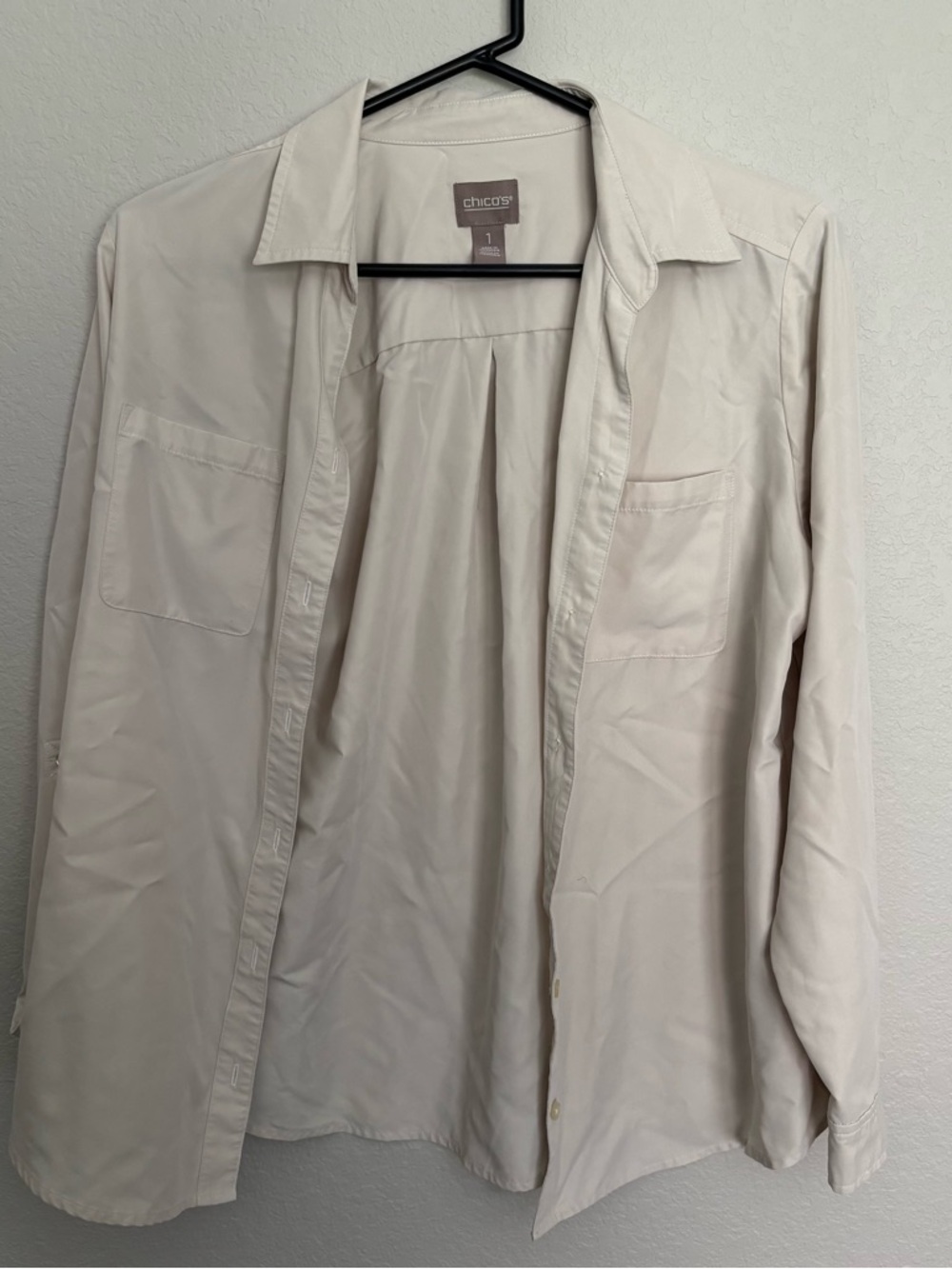 Chico's Cream/White Button-up Shirt